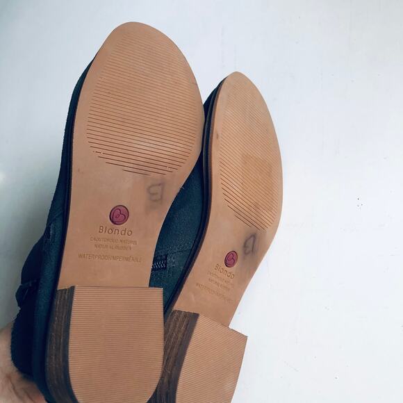 Blondo Women's 7.5 Gray Suede Leather Bootie Waterproof - Picture 6 of 9